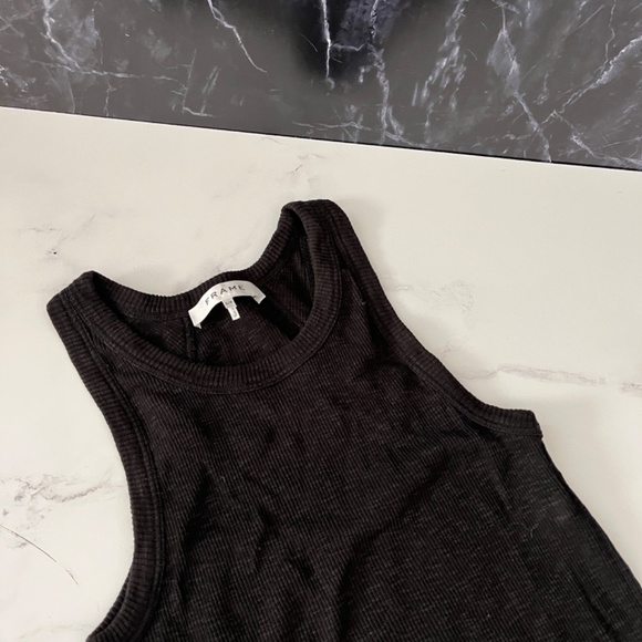 Frame Rib Knit Racerback Black Tank - Picture 3 of 3